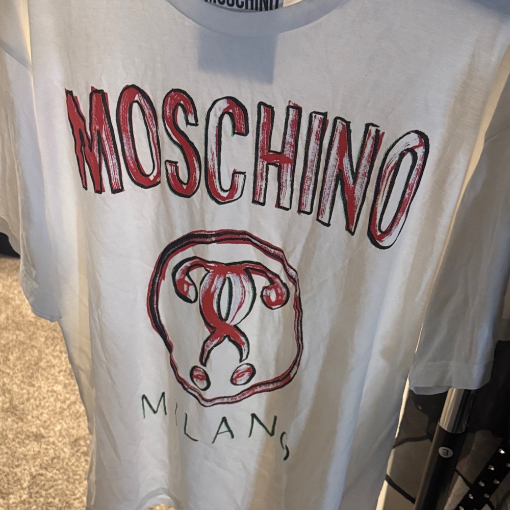 Moschino White Graphic T-Shirt for Woman